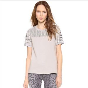 Rebecca Taylor Perforated Leather Sweatshirt 10/12